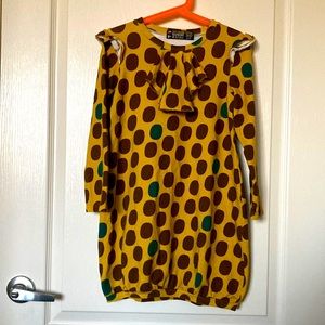 Raspberry Republic LS bubble dress. EU 116/122 (US 6-7). Polka dots. Frills.